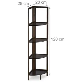 Relaxdays Eckregal Bambus dunkelbraun 28,0 x 28,0 x 120,0 cm