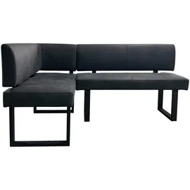 byLIVING Eckbank Vancouver/Vintage Mikrofaser anthrazit/Metall Gestell schwarz ¦ Maße cm B: 181,5, H 86