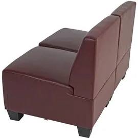 Mendler Modular 2-Sitzer Sofa Couch Lyon, Kunstleder ~ rot-braun, ohne Armlehnen