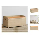 vidaXL Bank mit Stauraum Beige 100x50x52 cm Poly Rattan Akazienholz