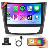 Wireless Carplay Android 13 Autoradio 2 Din für Mercedes Benz E/G/CLK/CLS Class W209 W211 W219 W463 2002-2010 9 Zoll Autoradio mit Android Auto Navi GPS WiFi Bluetooth FM/RDS/DAB/SWC/EQ Rückfahrkamera