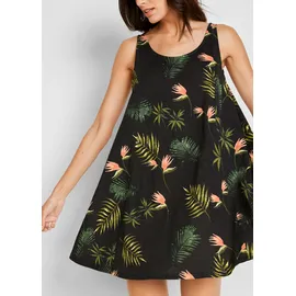 bonprix Strandkleid A-Linie Schwarz/Grün 36/38