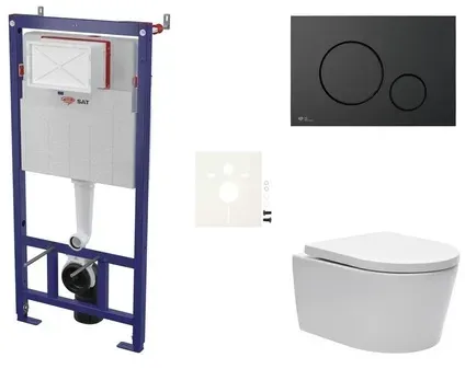 SAT Wand-WC Set für Vorwandmontage + SAT Brevis WC SIKOSSBR68K