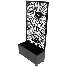 Dekoleidenschaft Pflanzkasten mit Rankgitter 60 x 24 cm Schwarz