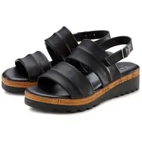 LASCANA Sandalette, Sandale, Sommerschuh aus hochwertigem Leder mit leichtem Keilabsatz, schwarz