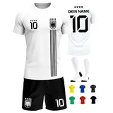 Deutschland Trikot Kinder Herren Damen WM 2026 Fussball Geschenke Jungen Coole Sachen für Jungs Fußball Trainingsanzug Tshirt EM Shirt geschenk junge 10 jahre Fußballtrikot Mädchen Set IIIII20Fo7IIIII - 134