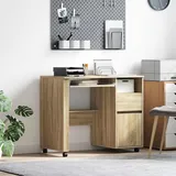 vidaXL Tisch mit Rädern Sonoma-Eiche 91 x 50 x 77 cm Holzwerkstoff - Braun