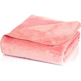 Glart Kuscheldecke uni altrosa 130x170 cm, weich & warm, extra flauschig als Sofadecke, Wohndecke, Tagesdecke, rosa Sofaüberwurf ohne Ärmel