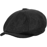 HAPPYPOP Schirmmütze Herren Schiebermütze Schwarz Driving Cabbie Jagd Flatcap Newsboy Cap - M