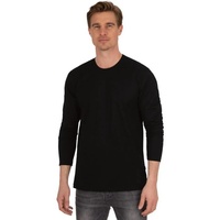 Trigema Herren 636501 Langarmshirt aus 100% Baumwolle«, (1 tlg.), schwarz