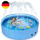 Nobleza Hundepool Mit Sprinkler, Planschbecken Für Große & Kleine Hunde, 2 in 1
