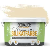 SEEBAUER diy Silikatfarbe Hellbraun 2,5L für Innen (No. 629 Toscana Valley) Atmungsaktive Mineralfarbe für Allergiker - Abwaschbare Wandfarbe - Brauntöne hohe Deckkraft