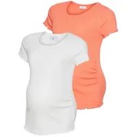 NEUN MONATE Umstandsshirt 2er Pack Schwangerschafts-Shirts (Packung, 2-tlg., 2) T-Shirts für Schwangerschaft und danach orange 40/42