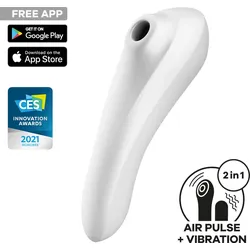 Satisfyer Dual Pleasure Connect App, Vibrator + Druckwellen, weiß