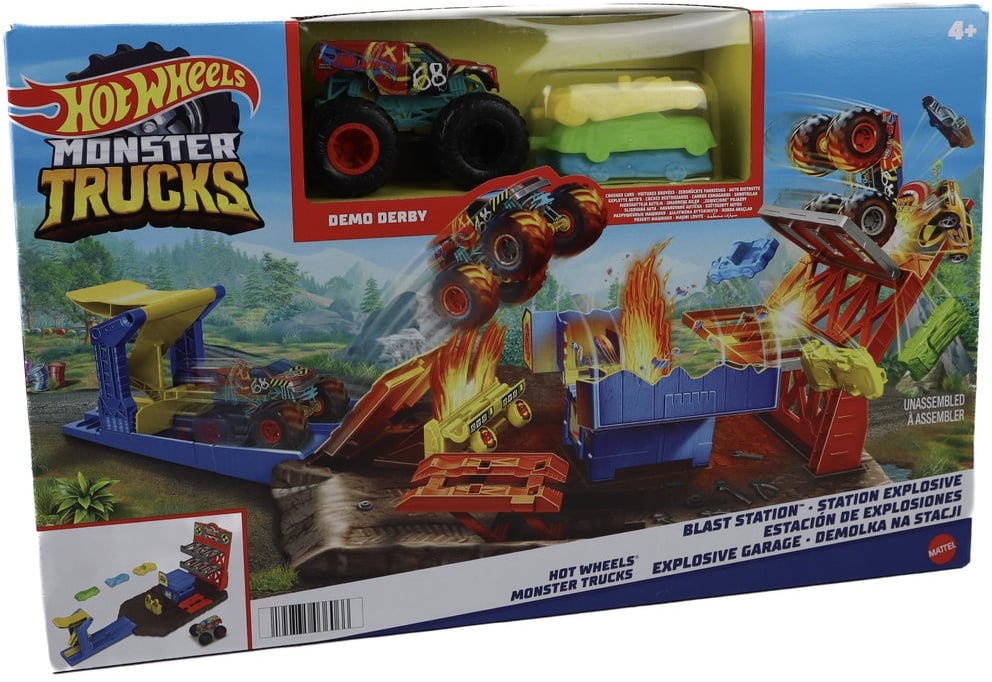 Hot Wheels Monster Trucks-Explosive Garage Spielset