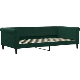 vidaXL Tagesbett Ausziehbar mit Matratzen Dunkelgrün 100x200 cm Samt