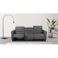 Home Affaire 3-Sitzer HOME AFFAIRE "Carpari, 224cm, manuelle od. elektrische Relaxfunktion in 2 Sitzen", grau, B:224cm H:97cm T:100cm, Sofas, mit USB-A/C, Kopfteilverstellung, Echtleder, Kunstleder, Webstoff