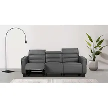 Home Affaire 3-Sitzer HOME AFFAIRE "Carpari, 224cm, manuelle od. elektrische Relaxfunktion in 2 Sitzen", grau, B:224cm H:97cm T:100cm, Sofas, mit USB-A/C, Kopfteilverstellung, Echtleder, Kunstleder, Webstoff