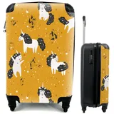 MuchoWow Handgepäckkoffer Mädchen - Einhorn - Sterne - Muster - Mädchen - Kinder - Kinder - Kind, 4 Rollen, Reisetasche mit rollen, Handgepäck für Ferien, Trolley, Reisekoffer bunt