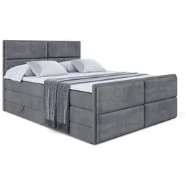 altdecor Boxspringbett AURA-Z KING - 160 x 200 - H3/H4 - Dunkelgrau