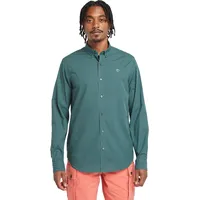 Timberland Micro Gingham Poplin Langarmhemd - Sea Pine Yd