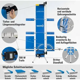 Bautec Styroporschneider GAZELLE 7 » Set inkl. 10 Schneidedrähte , Gerüsthalterung, Schleifraspel » Heißdrahtschneider