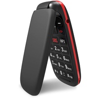 ukuu Klapphandy 1,8" GSM Mobiltelefon Dual SIM Seniorenhandy ohne Vertrag mit großen Tasten und Batterie mit großer Kapazität Kinderhandy - Schwarz, vodafone
