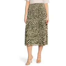 Cartoon Midirock Damen Plissee Khaki/Cream 36