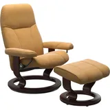 Stressless Stressless® Relaxsessel »Consul«, (Set, Relaxsessel mit Hocker), mit Hocker, mit Classic Base, Größe L, Gestell Braun