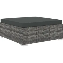 vidaXL Polyrattan Lounge-Set mit Auflagen grau