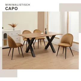 Albatros Esszimmerstuhl CAPO Samt braun 4er Set