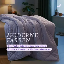 BestLivings Bettdecke Flieder, leichtes Steppbett, Mikrofaser, atmungsaktiv, ohne Bettbezug nutzbar Wärmeklasse 2, auch ideal für Reisen, Camping - Lila