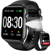 blackview 1,91 Zoll Smartwatch Damen Herren mit Taschenlampe, Bluetooth Anrufe Smartwatch (4,85 cm/1,91 Zoll, iOS/Android), 350mAh (6+Tage),100+ Sportmodi,Fitnessuhr für Android iOS,Herzfrequenz schwarz