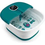 Elektronische Fußsprudelbäder mit 3 Massagemodi & Heizfunktion, Faltbares Fußmassagegerät mit Shiatsu Rollen & Bimsstein, Fussbad Massagegeraet...