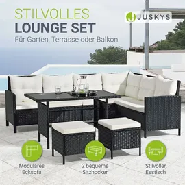 Juskys Manacor Lounge-Set schwarz/beige