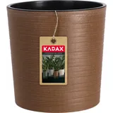 Kadax Blumentopf mit Holzspänen, eleganterübertopf mit Einlage, Topf, Gartenschale, Blumenkübel, Blu - Braun