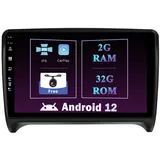 9 Zoll IPS Doppel-DIN Android 12.0 Autoradio für Audi TT MK2 8J 2006-2012 GPS-Navigationskamera Bluetooth Mirrorlink WiFi DVD SWC-Unterstützung DAB 4G