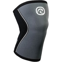 Rehband Rx Kniebandage - 1 Stück 5mm-Bandage zur Unterstützung der Knie - Stabilisiert Gelenk & Muskulatur - Ideal für Sport, Kraftsport, Training, Farbe:Stahl Grau, Größe:XS