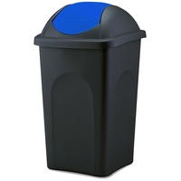 Stefanplast Mülleimer schwarz/blau, aus Kunststoff, 60 Liter