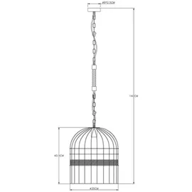 GLOBO Hängeleuchte 1-flg. 35 cm Metallgitter schwarz braun