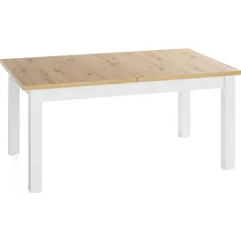WFL GROUP Lindberg 160 x 76,5 x 80 cm ausziehbar Eiche Artisan/Hellbraun