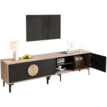 modfu TV-Lowboard 180x35x49 cm Schwarz PVC/Spanplatte/Holzwerkstoff