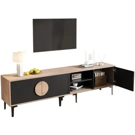modfu TV-Lowboard 180x35x49 cm Schwarz PVC/Spanplatte/Holzwerkstoff