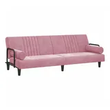vidaXL Schlafsofa mit Armlehnen Rosa Samt