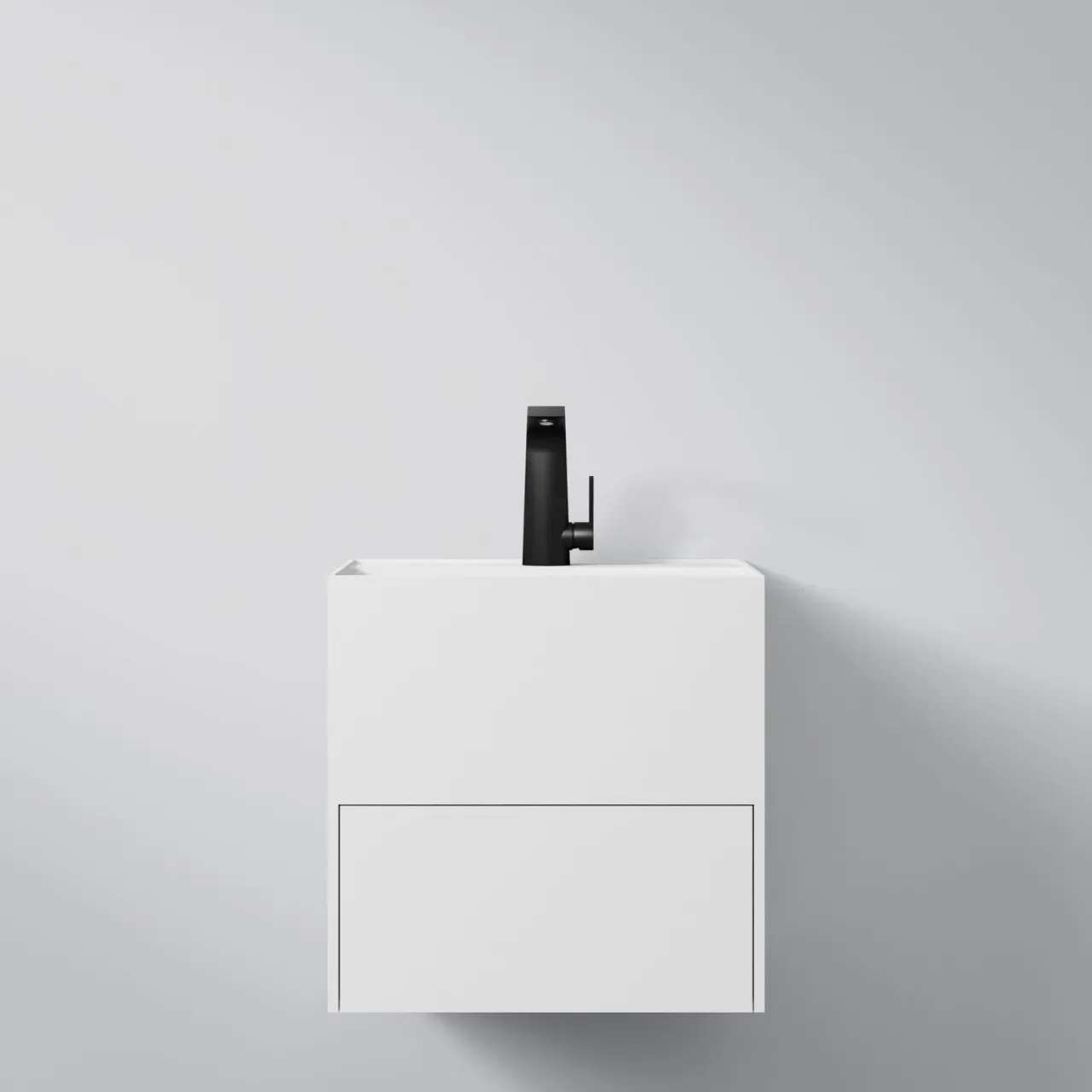 Steinberg Serie 443 Waschtisch Wandwaschtisch aus Mineo Stone, matt white, 443 7190 W 443 7190 W