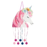 Große Einhorn-Geburtstags-Piñata, 40,5 x 43 cm, Dekoration für Kinderpartys, Jungen und Mädchen, große Pinata zum Befüllen mit Spielzeug und Süßigkeiten.