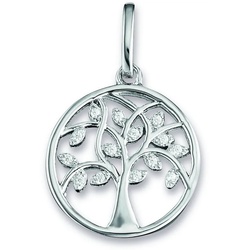 ONE ELEMENT Kettenanhänger Zirkonia Lebensbaum Anhänger aus 925 Silber, Damen Silber Schmuck Lebensbaum silberfarben