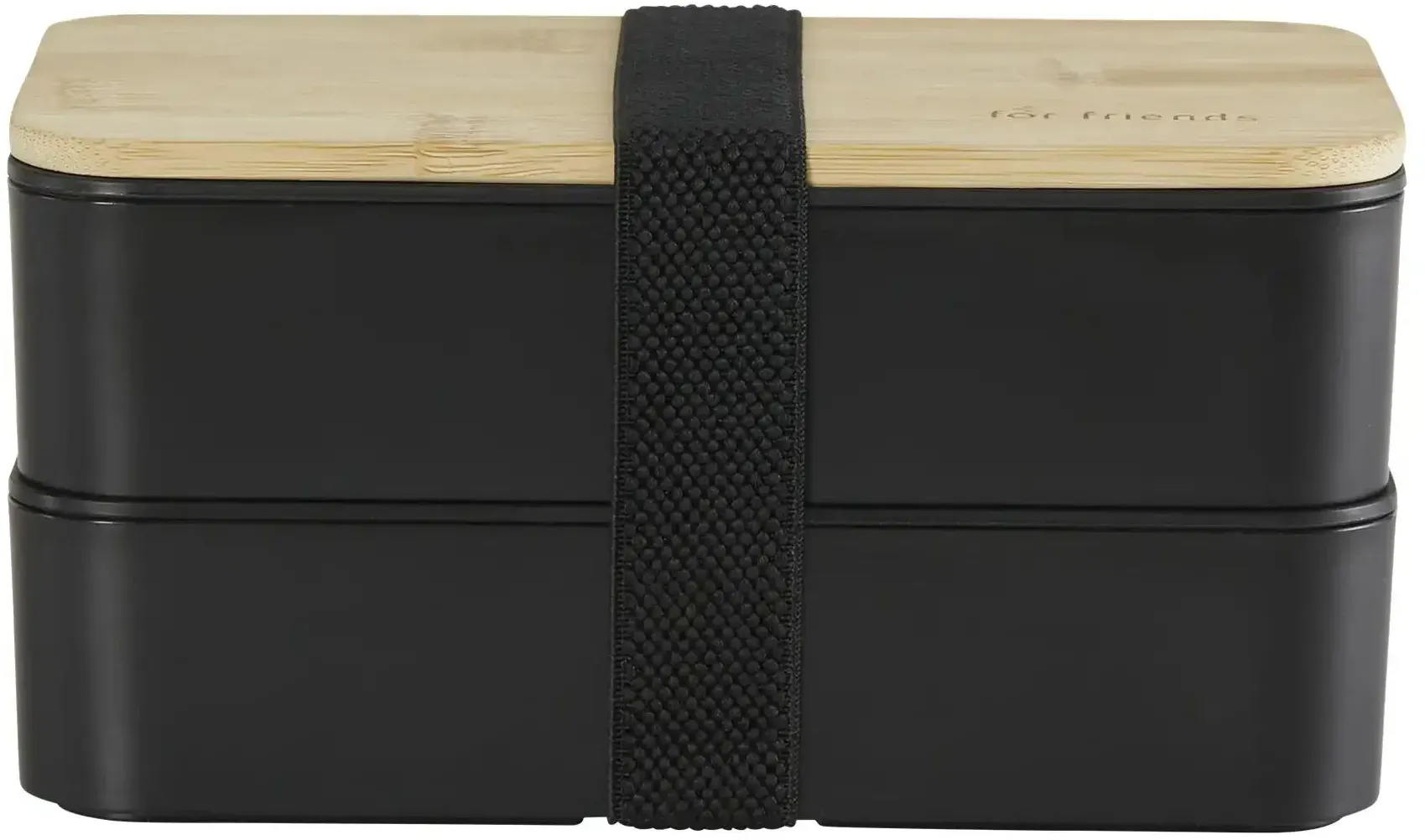 for friends Bento Lunchbox   , schwarz , Kunststoff,Bambus , Maße (cm): B: 18,3 H: 10,5 T: 9.2