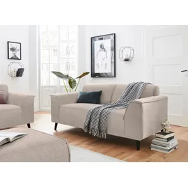 DOMO collection 2-Sitzer DOMO COLLECTION "Amora, inklusive komfortablem Federkern für mehr Sitzkomfort", beige, B:178cm H:81cm T:90cm, Struktur (100% Polyester);Struktur grob (100% Polyester);Luxus-Microfaser (100% Polyester), Sofas, Komfortsitzhöhe 47 cm, Fußhöhe