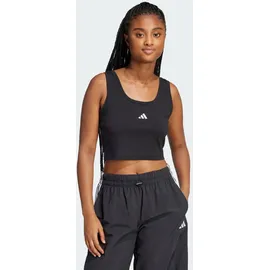 adidas Essentials Small Logo Cotton Lifestyle Tanktop Black / White XS